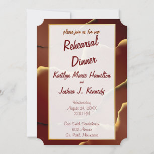 Inky Earthtone Red Abstract Amazing Fab Wedding Invitation