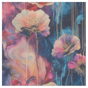 Inky Floral Cosmos Fabric