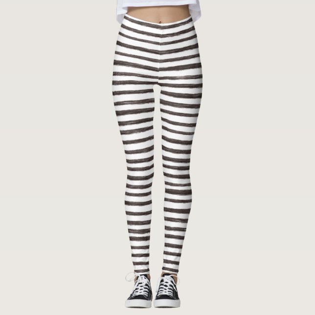 Inky horizontal stripes leggings (Front)
