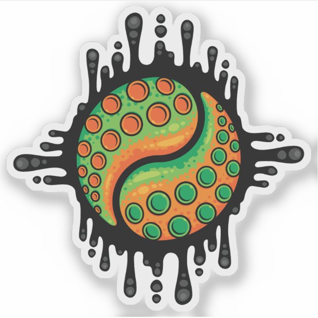 Inky Octopus Tentacle Yin Yang Symbol (Front)