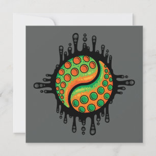 Inky Octopus Tentacle Yin Yang Symbol Card