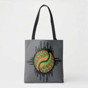 Inky Octopus Tentacle Yin Yang Symbol Tote Bag