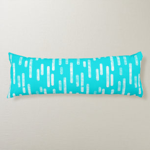 Inky Rounded Lines Pattern Bright Blue/Turquoise Body Cushion