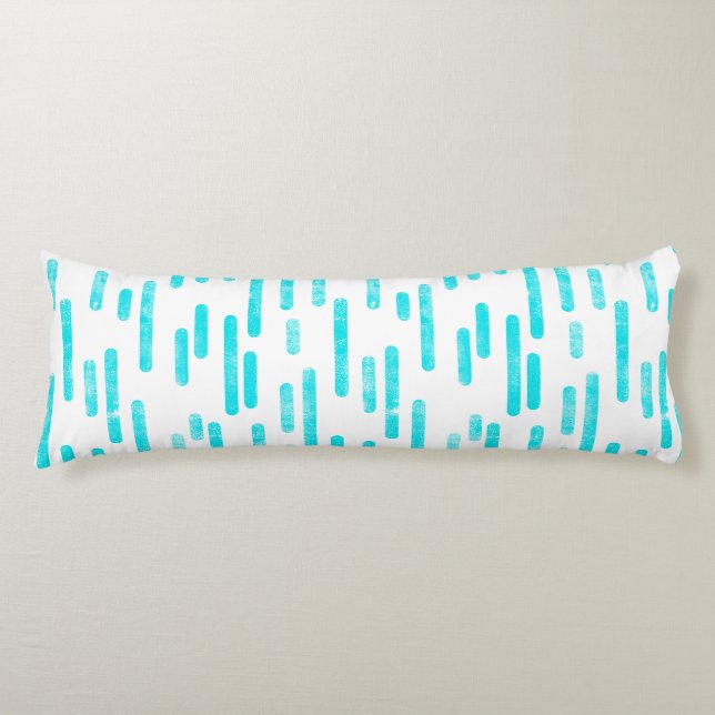 Inky Rounded Lines Pattern | Bright Blue/Turquoise Body Cushion (Front)