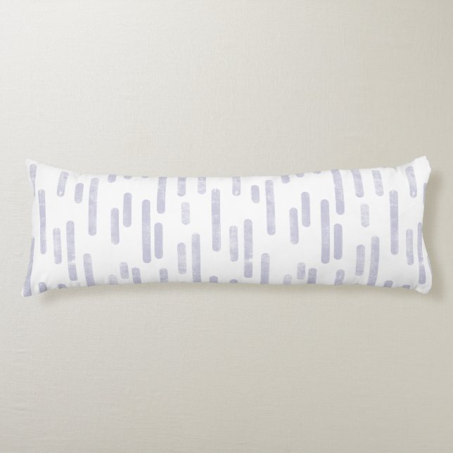 Inky Rounded Lines Pattern | Dusty Purple on White Body Cushion (Front)
