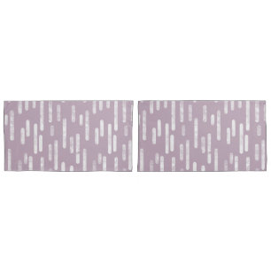 Inky Rounded Lines Pattern   Mauve and White Pillowcase