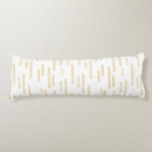 Inky Rounded Lines Pattern   Pale Yellow on White Body Cushion