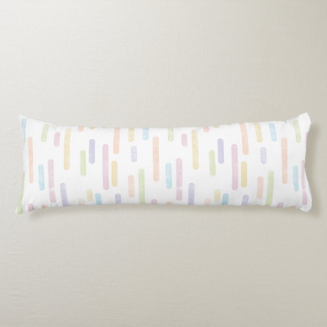 Inky Rounded Lines Pattern | Pastel Rainbow Colour Body Cushion (Front)