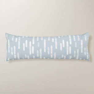 Inky Rounded Lines Pattern   White on Dusty Blue Body Cushion