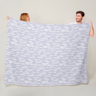 Inky Rounded Lines Pattern White on Dusty Purple Fleece Blanket