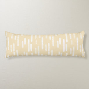 Inky Rounded Lines Pattern White on Pale Yellow Body Cushion