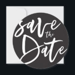 Inky script save the date<br><div class="desc">Inky script save the date monochrome save the date wedding invitation. Black and white but background colour can be changed.</div>