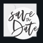Inky script save the date<br><div class="desc">Inky script save the date monochrome save the date wedding invitation. Black and white but background colour can be changed.</div>