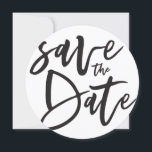 Inky script save the date<br><div class="desc">Inky script save the date monochrome save the date wedding invitation. Black and white but background colour can be changed.</div>