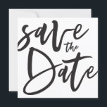 Inky script save the date<br><div class="desc">Inky script save the date monochrome save the date wedding invitation. Black and white but background colour can be changed.</div>
