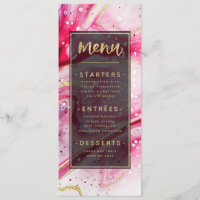Inky Splash Wine Red Marble with Gold foil Dinner
