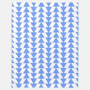 Inky Triangles - Baby Blue and White Fleece Blanket