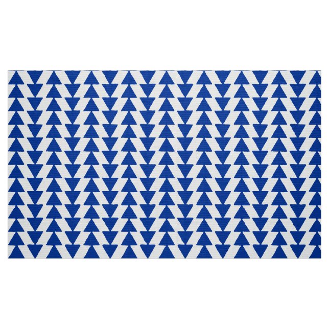 Inky Triangles - Navy Blue on White Fabric (Fat Quarter)