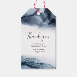 Inky watercolor personalised Thank You Favour tags
