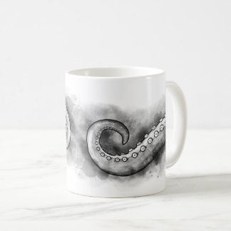 Inky watercolor tentacle octopus kraken levithan coffee mug