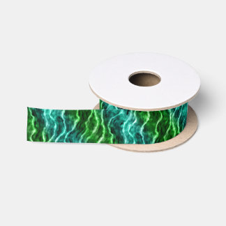 inky waves - gradient greens : satin ribbon