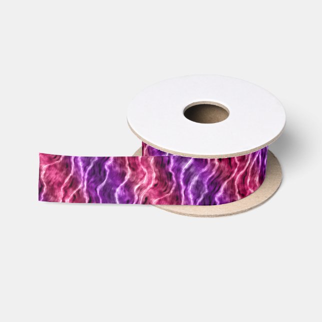 inky waves - gradient pinks : satin ribbon (Spool)