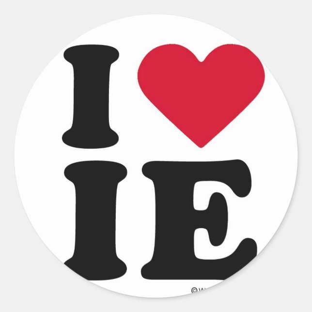INLAND EMPIRE -I LOVE IE - I LOVE INLAND EMPIRE CLASSIC ROUND STICKER (Front)