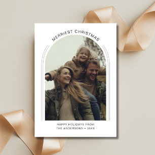 Inline Arch Photo Typography Merriest Christmas Holiday Card
