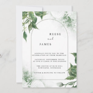 Inline Faded Photo Modern Minimal Wedding Invitation