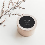 Inline | Modern Minimal Personalised Wedding Classic Round Sticker<br><div class="desc">A beautiful minimalist typography based wedding design featuring your names in classic lettering,  joined with modern handwritten script accent lettering.</div>
