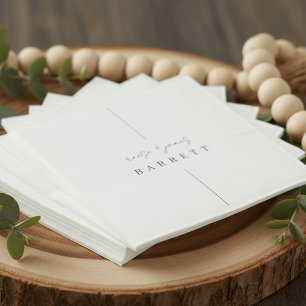 Inline   Modern Minimal Personalised Wedding Napkin