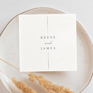 Inline Modern Minimal Personalised Wedding Napkin