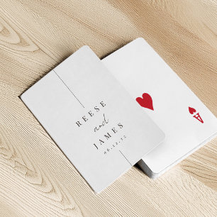 Inline Modern Minimal Personalised Wedding Playing Cards