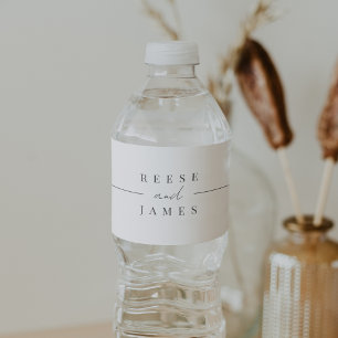Inline   Modern Minimal Wedding Water Bottle Label