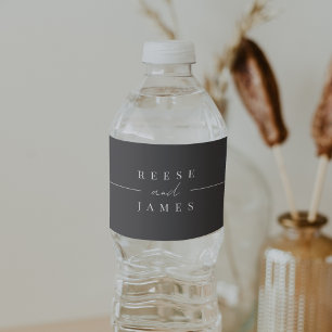 Inline   Modern Minimal Wedding Water Bottle Label