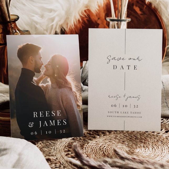 Inline | Modern Minimalist Photo Wedding Save The Date (Creator Uploaded)
