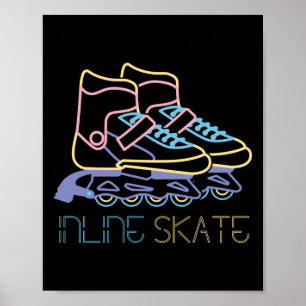 Inline Skate Inline Skates Vintage Old School 80S Poster