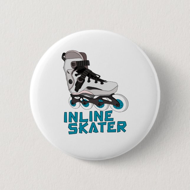 Inline Skater 6 Cm Round Badge (Front)