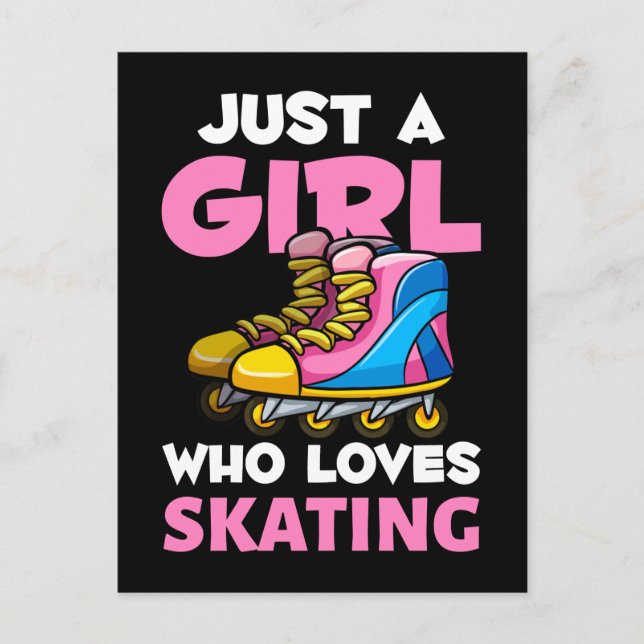 Inline Skater Girl Retro Inline Skates Lover Postcard (Front)