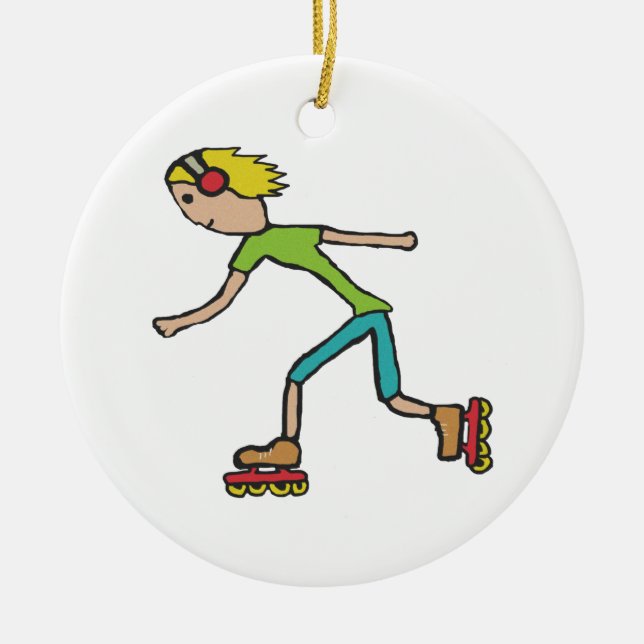 Inline Skating Ceramic Ornament (Front)
