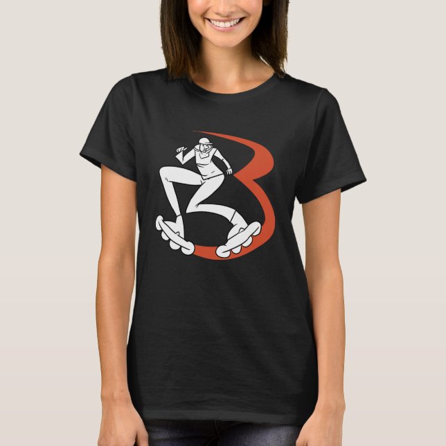 Inline Skating Skater Rollerblading T-Shirt (Front)