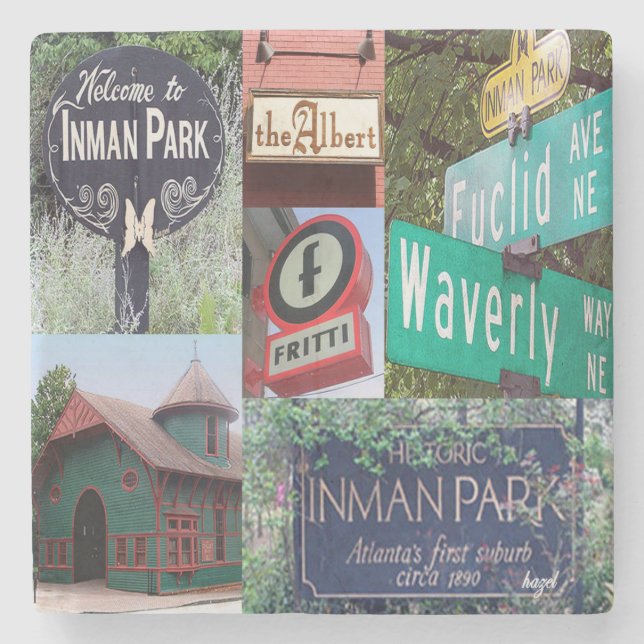 Inman Park, Atlanta Marble Coasters (Front)