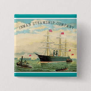 Inman Steamship Company 15 Cm Square Badge