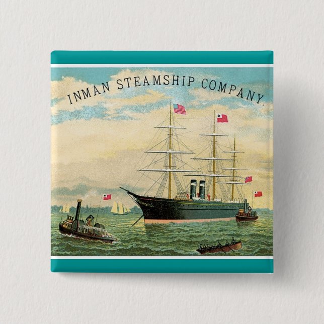 Inman Steamship Company 15 Cm Square Badge (Front)