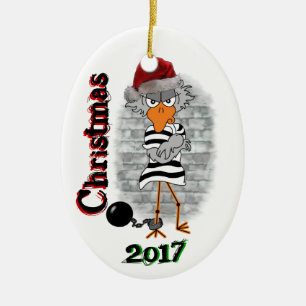 Inmate Jailbird Christmas Ornament