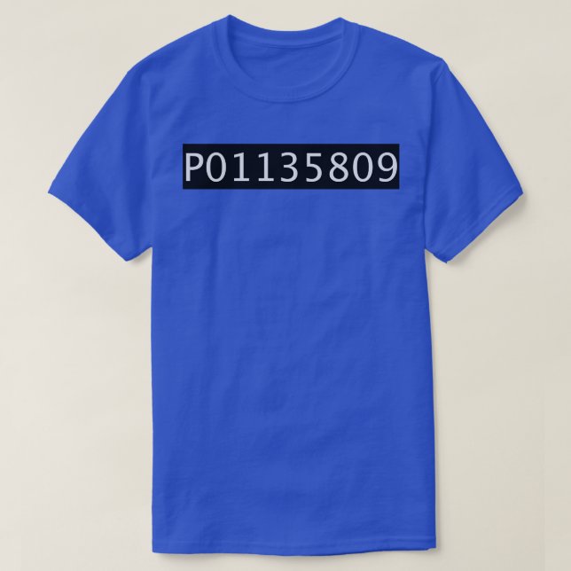 Inmate Number P01135809 T-Shirt (Design Front)