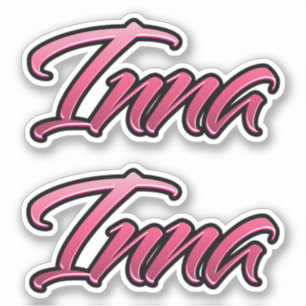 Inna faded pink sticker sticker embroiderset