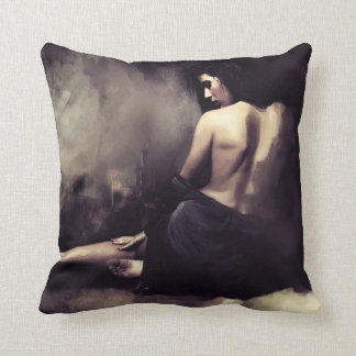 Inna - Sensual in the Dark, sexy girl oil paint Cushion