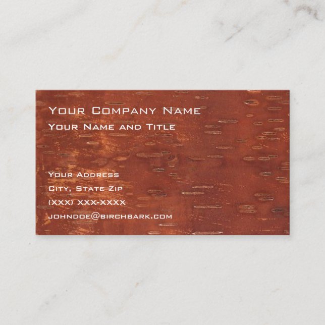 Inner Birch Bark Business Card (Front)