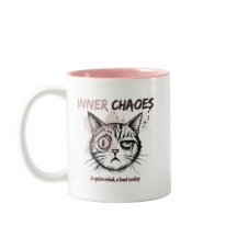 Inner Chaos - Artistic Cat Illustration Coffee Mug